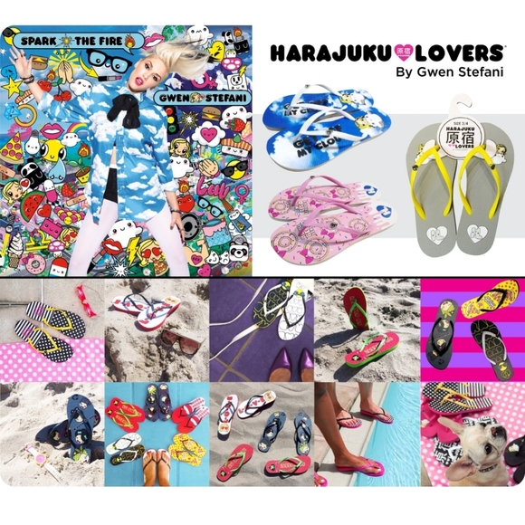 Harajuku Lovers Flip Flops 7/8 - Picture 2 of 3